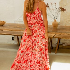 Robe Dos Nu Imprimé Fleuri