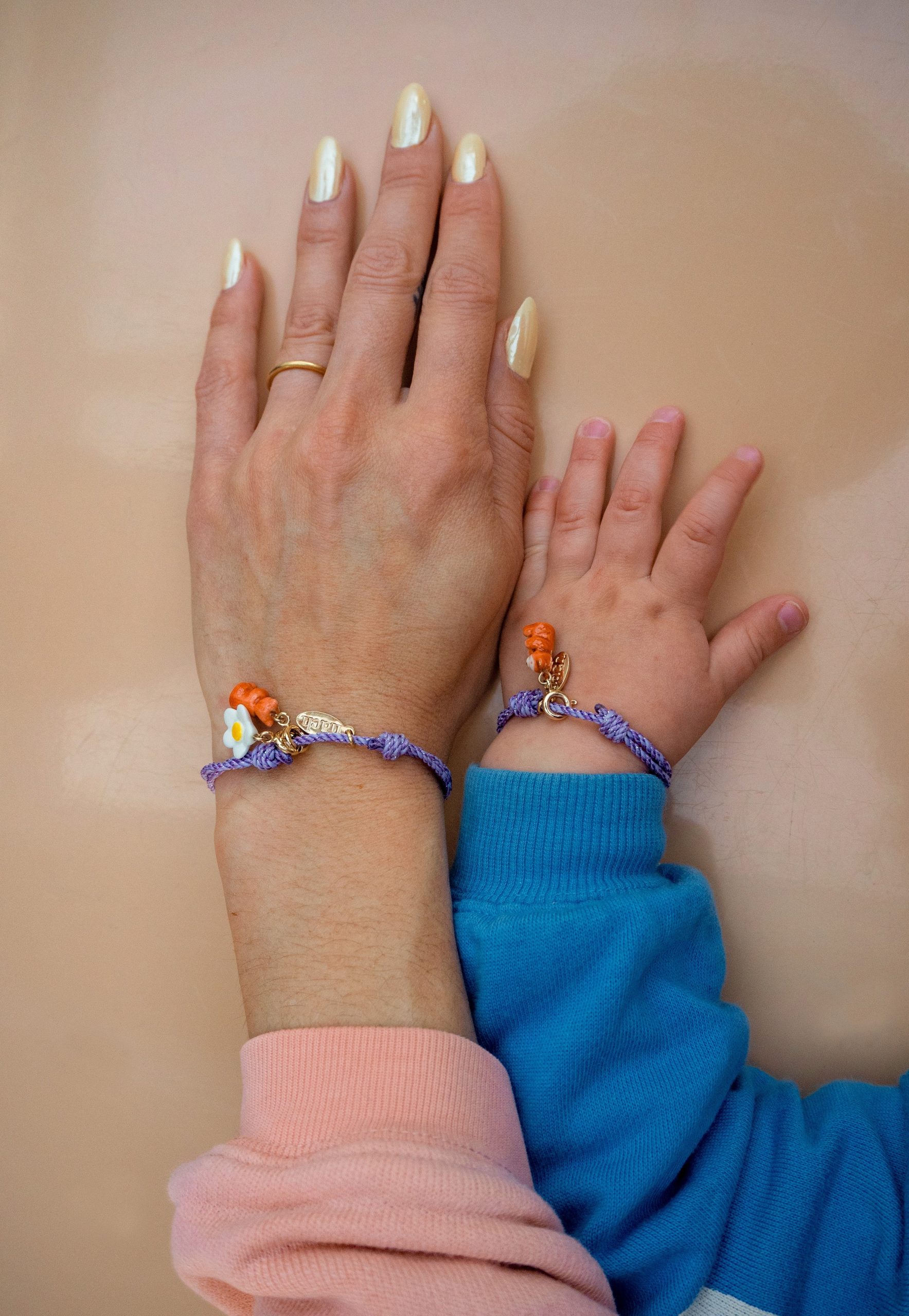 Bracelet cordon violet personnalisable enfant - Mix and match – Image 2