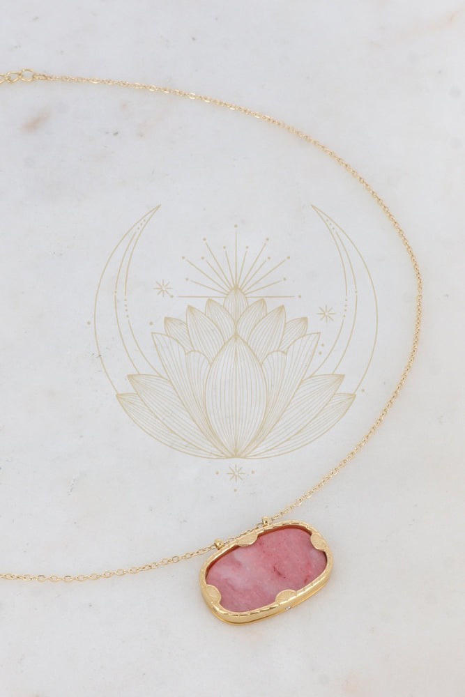 Collier Bohème Pierre Rectangulaire