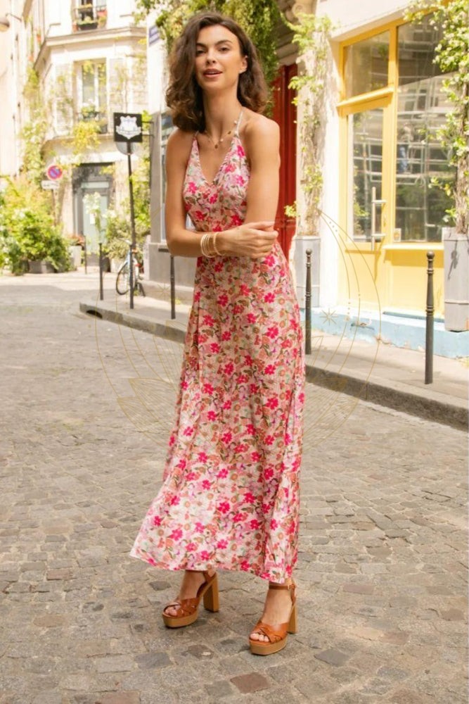 Robe Dos Nu Rétro Fleuri – Image 3