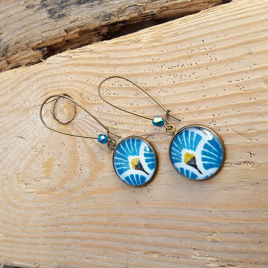 Boucles d&rsquo;oreilles en tissu japonais