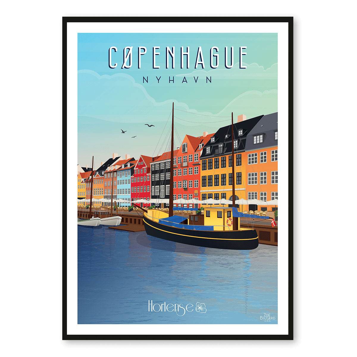 Affiche Copenhague – Nyhavn – Danemark
