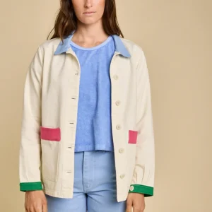Veste en coton bio | écru "revivre - vanille"