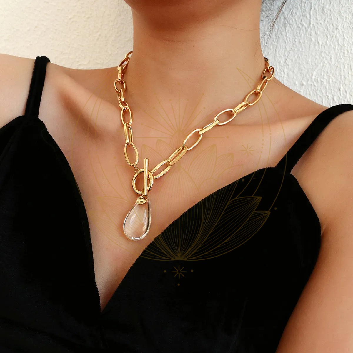Collier Pendentif Cristal Transparent – Image 3