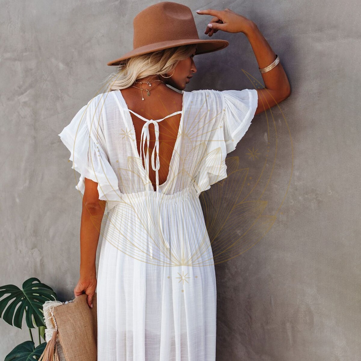 Robe Longue Style Bohème Blanche – Image 2