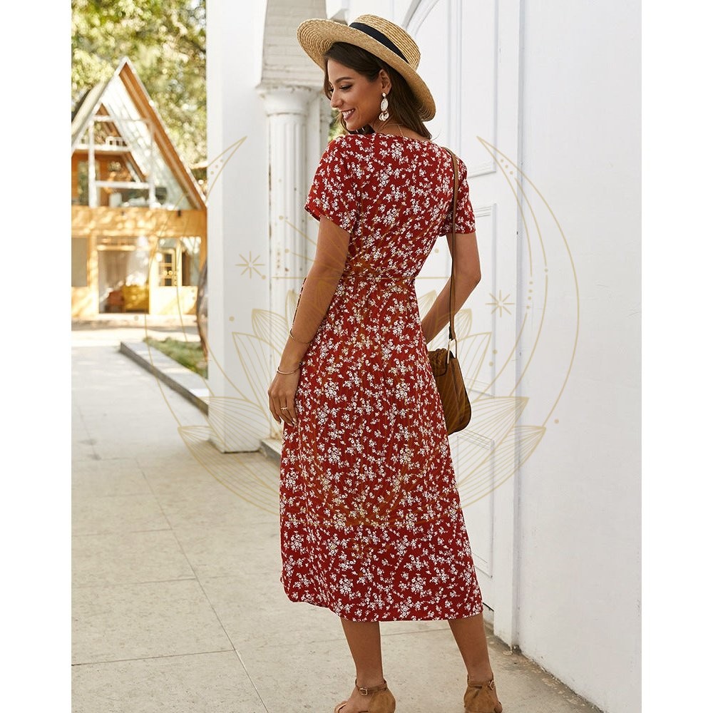 Robe Longue Bohème À Fleurs – Image 6