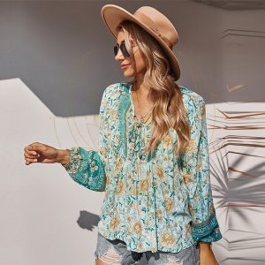 Blouse Bleue Bohème