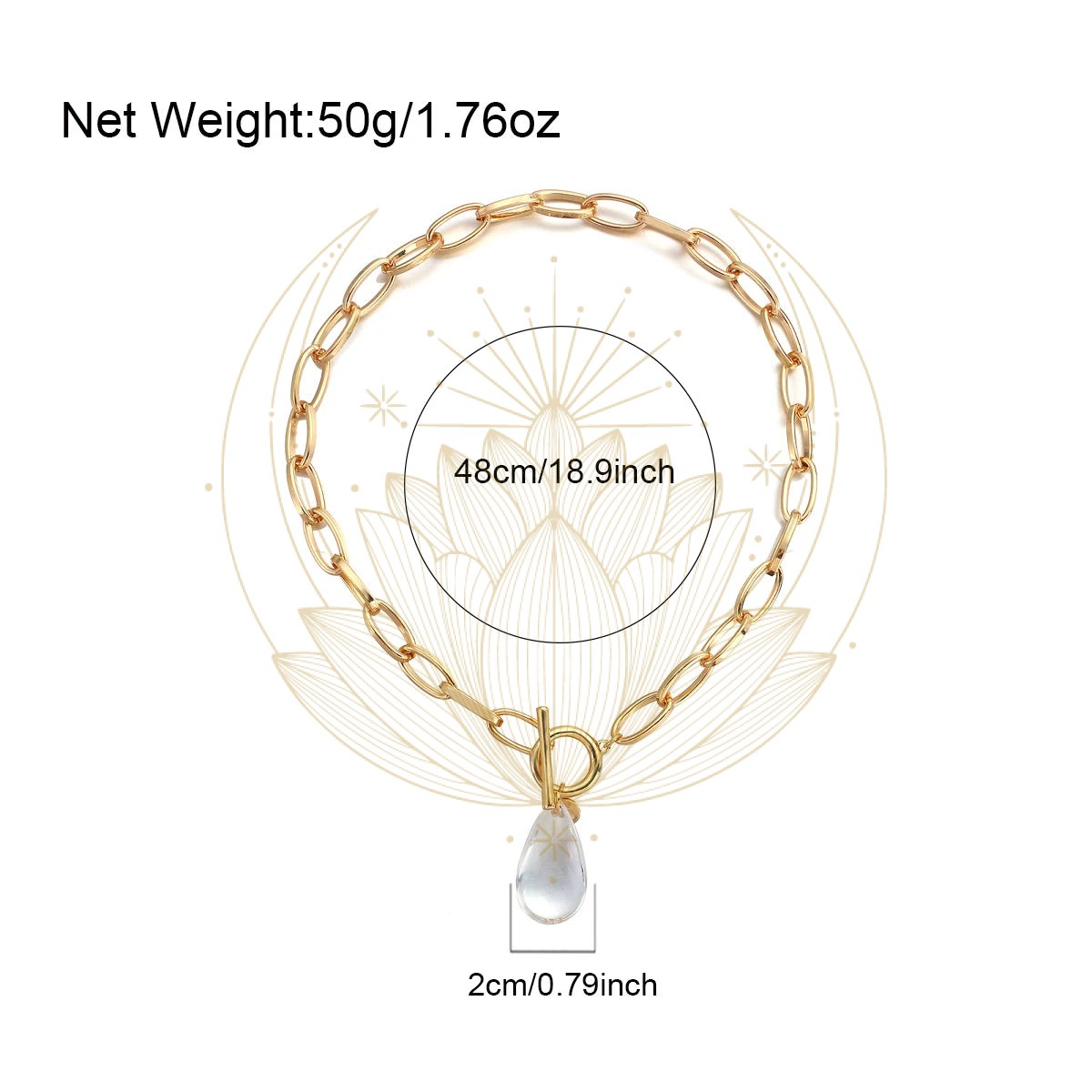 Collier Pendentif Cristal Transparent – Image 5