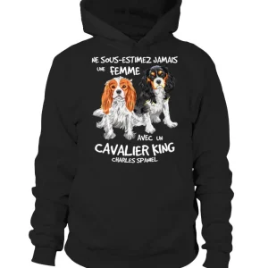 Cavalier King Charles Spaniel Chien Tshirt Humour Femme Ne Sous Estimez Jamais Une Femme CTS23032203