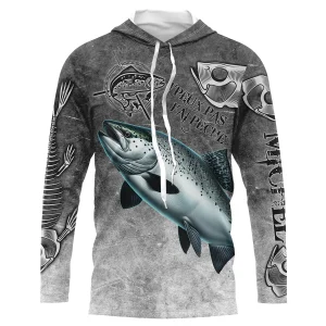 T-shirt Personnalisé Pêcheur Drôle, Cadeau Humour Pêcheur, Pêche Du Saumon - CT08082226