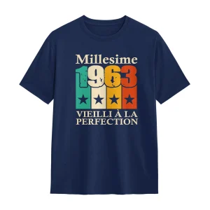 Veste T-shirt Millésime 1963 personnalisable avec prénom – Cadeau vintage unique - A14012505
