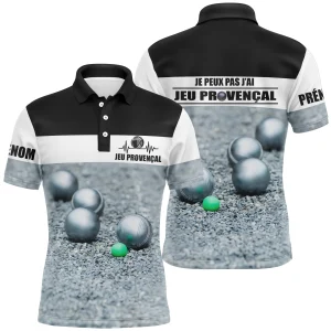 Polo Personnalisé Boule, Cadeau Humour Bouliste, Je Peux Pas J'ai Jeu Provençal - CT15102345