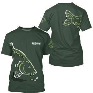 T-shirts - Sweats de Pêche Personnalisés Anti-UV - Pêche De La Carpe, Cadeau Original Pêcheur - A28032501
