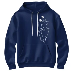 🐾 T-shirt, Sweatshirt & Hoodie Personnalisés Chat – Design Élégant Minimaliste | Coton Premium | Noir, Gris, Marine, Beige 🐱✨ - A28122405