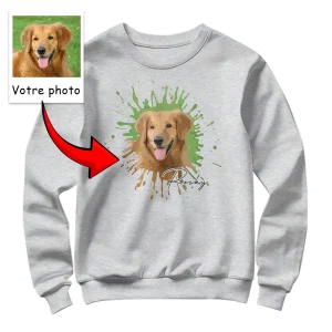 Sweatshirts & T-shirts en Coton : Portrait Animalier Unique – Couleurs Variées - A28122407