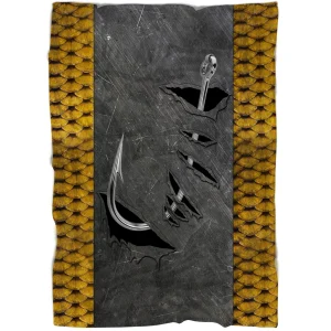 Plaid Hameçon De Pêche, Cadeau Idéal Pêcheur, Ecalles De Carpe - CT04082212