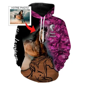 Cadeau Pour Les Amoureux Des Chevaux - Cheval d'Amour - T-shirt 3D Personnalisé Avec Votre Propre Photo - Alpenext - CTS07052212