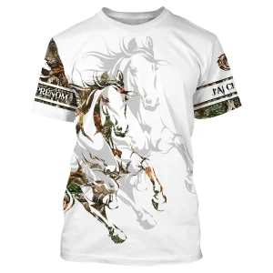 Amoureux des Chevaux, Tatouage, Camouflage, 3D All-Over Imprimé Shirt Personnalisé, Cadeau Chevaux Passion, J'peux Pas, J'ai Cheval - CTS070522013