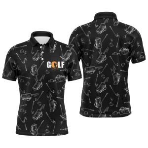 Alpenext Polo de Golf Noir, Polo de Sport Manches Longues Homme Femme, Cadeau Idéal Pour Golfeur, Sac de Golf, Club de Golf - CT03062231