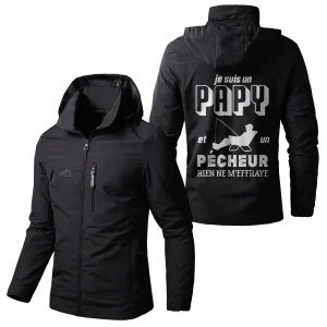 Veste Imperméable et Coupe-Vent - Je Suis Un Papy Pêcheur, Cadeau Drôle Grand-père - CT05092349