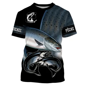 Pêche du Saumon, Cadeau Original Pêcheur, Tee Shirt, Sweat à capuche, Vêtement Anti UV, Cadeau Personnalisé Pour La Pêche - CTS12042234
