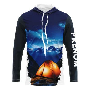 Nuit Étoilée en Montagne – T-Shirt Panorama Camping - Impression Tente Illuminée 3D - CT20022462