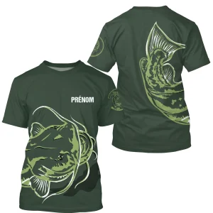 Sweat, Hoodie & T-Shirt Pêche Silure – Prénom Personnalisé | Tenue Pêcheur Originale - A07072501