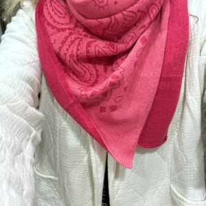 Écharpe Carré Pivoine en Coton Bio - Adoré Paris | Foulard Femme Élégant 100x100cm
