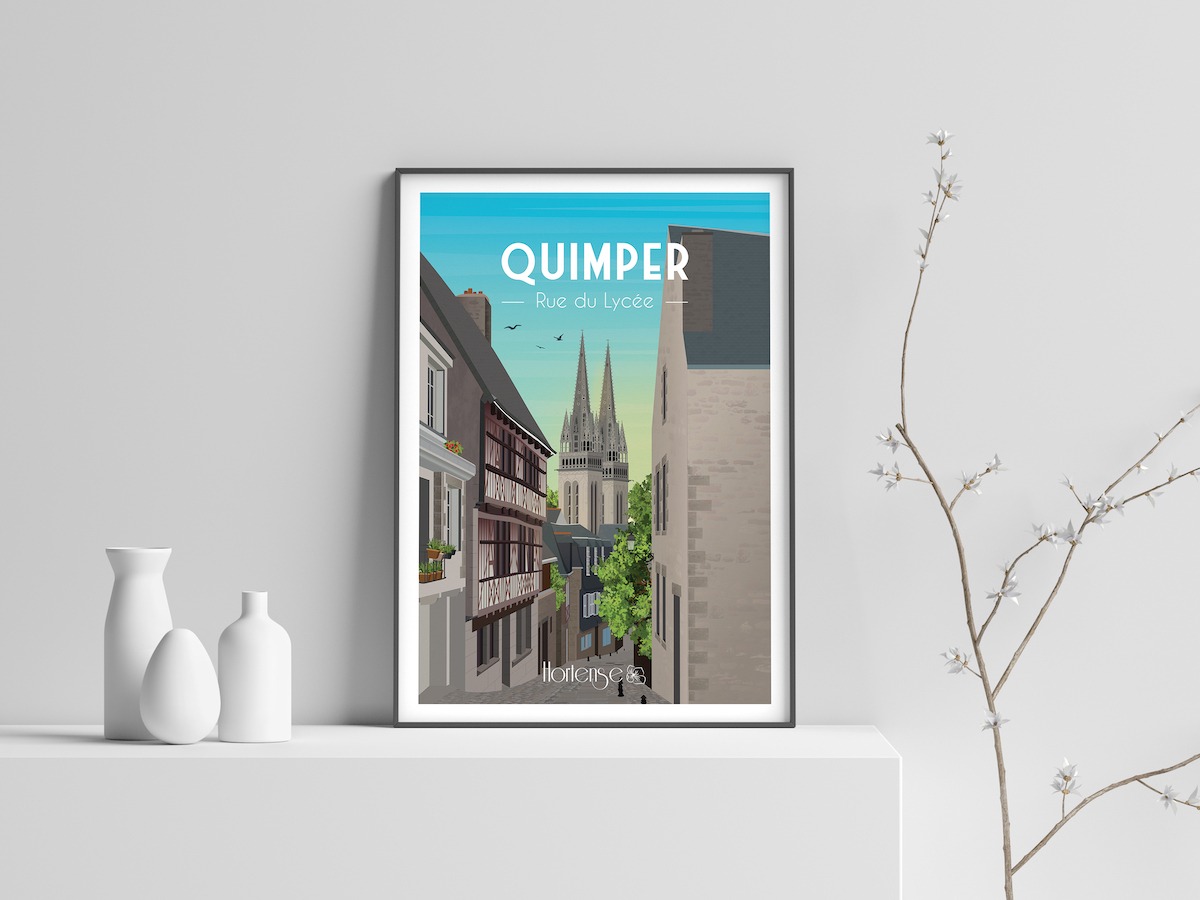 Affiche Quimper – rue du Lycée – Image 2