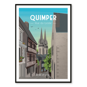 Affiche Quimper – rue du Lycée