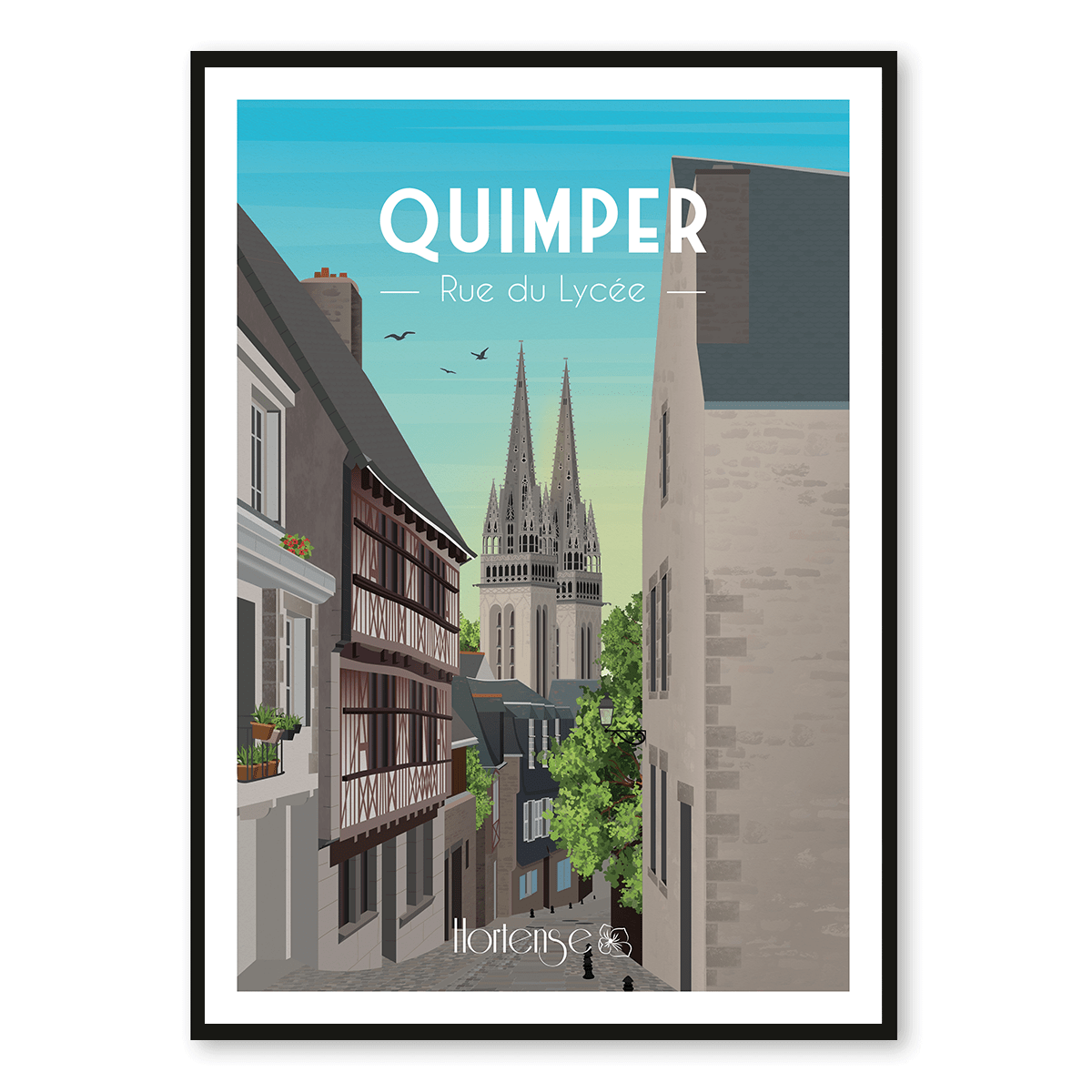 Affiche Quimper – rue du Lycée