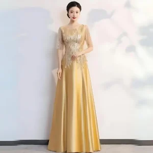 Robe Satin Doré