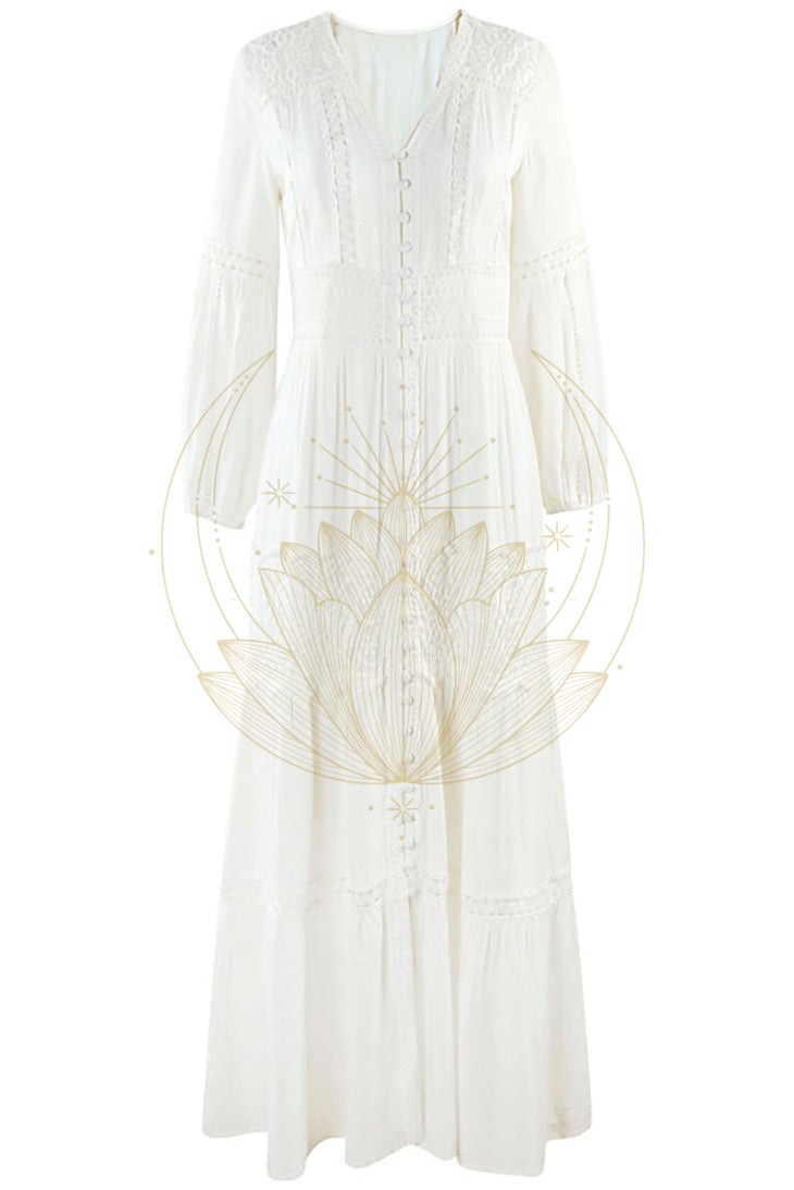 Robe de Mariage Bohème Blanche en Dentelle – Aliénor – Image 6