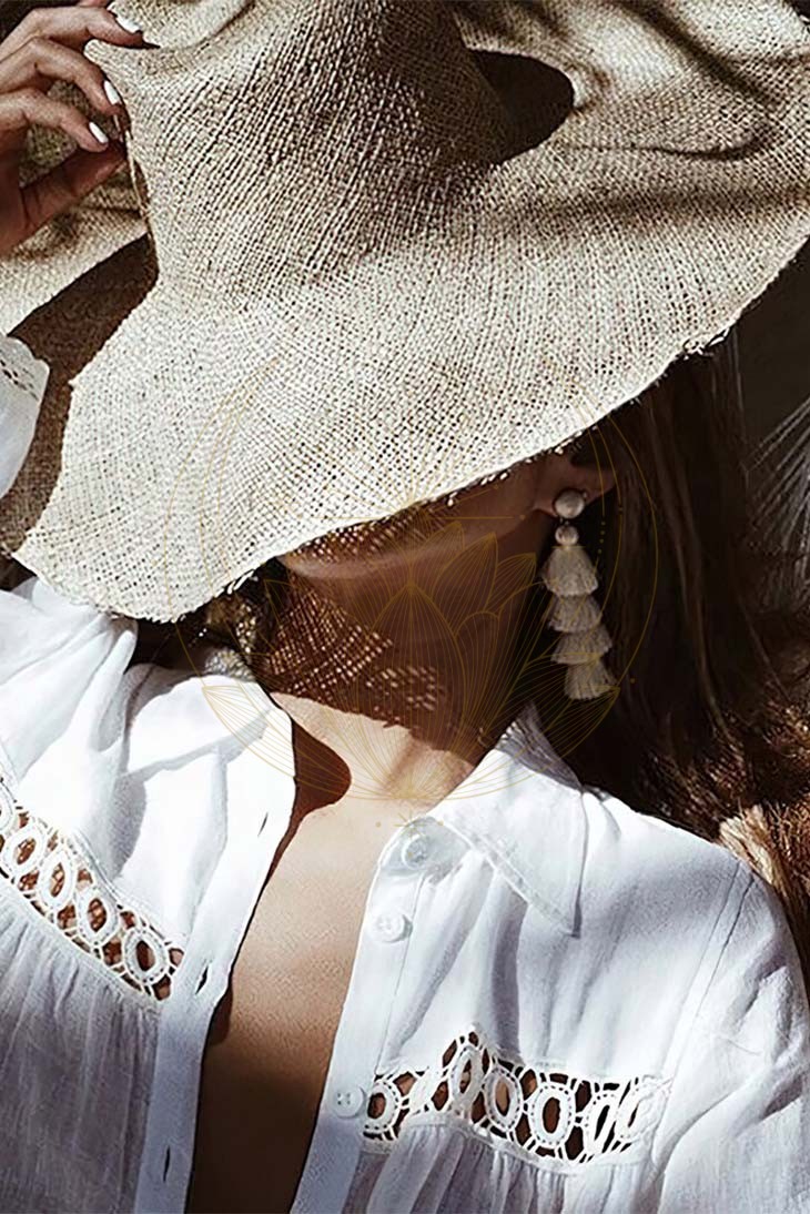 Robe Blanche Style bohème à épaules dénudées – Image 2