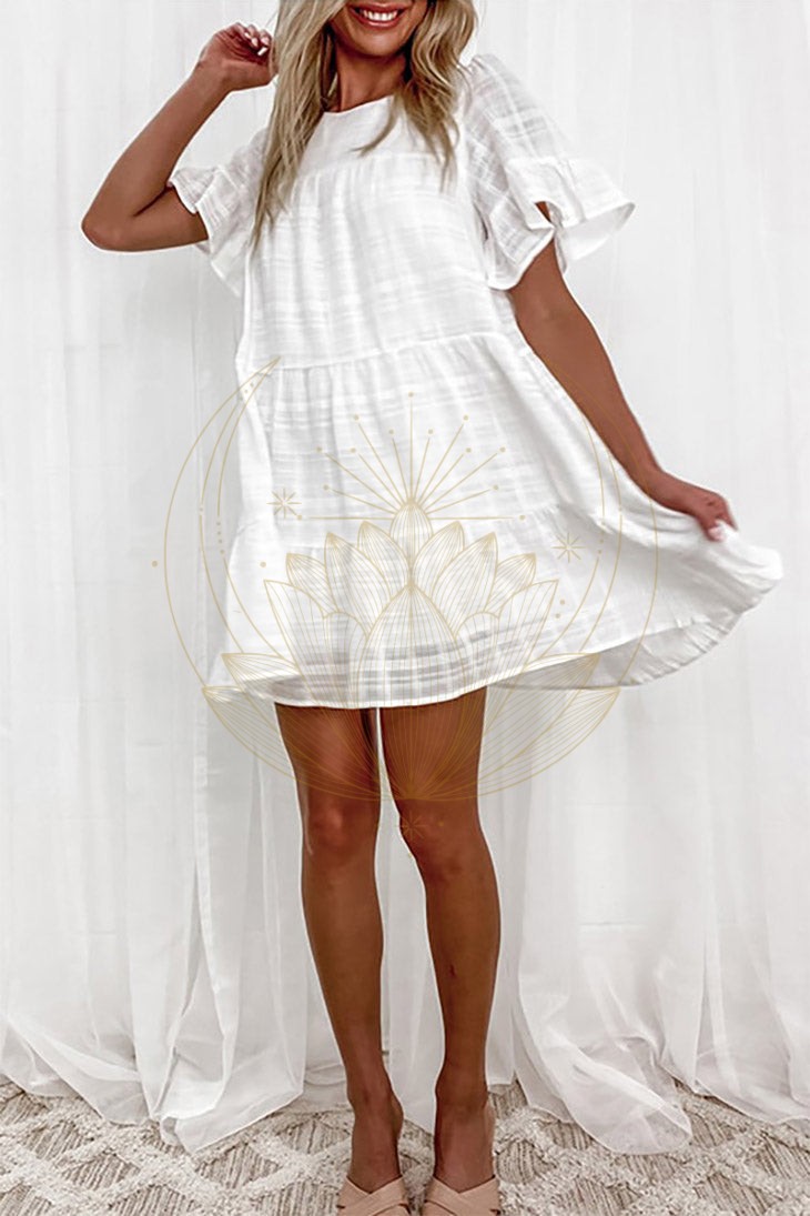 Robe Bohème Blanche Ample – Cassopée – Image 2