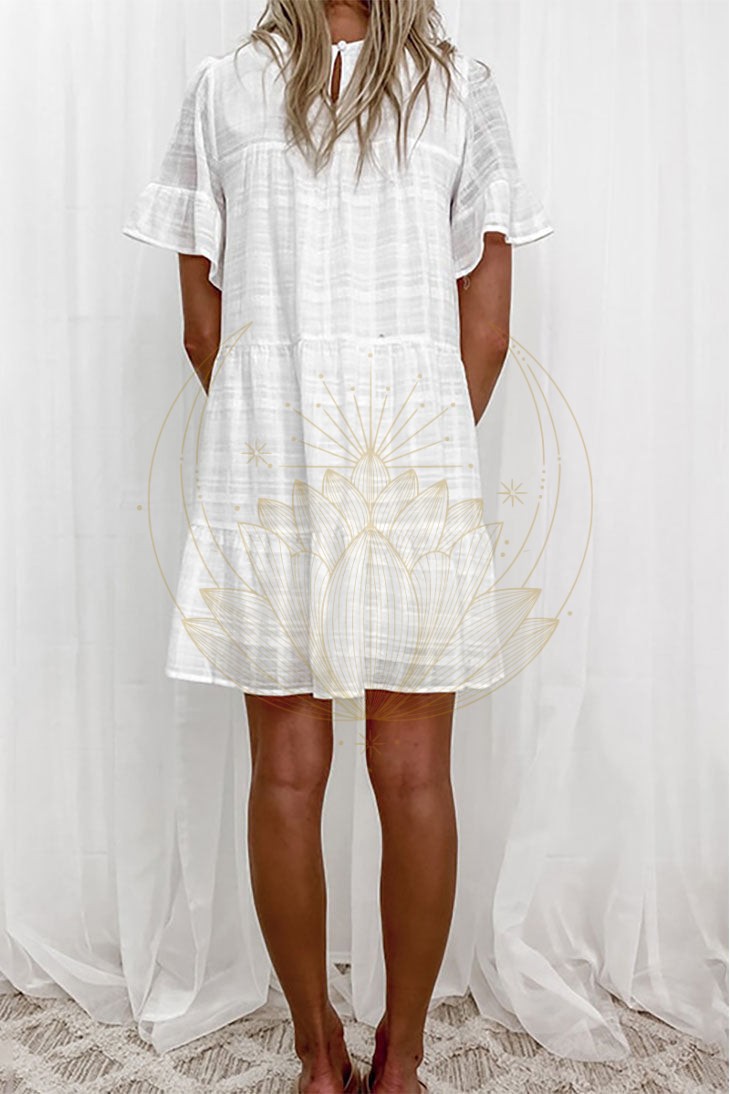 Robe Bohème Blanche Ample – Cassopée – Image 3