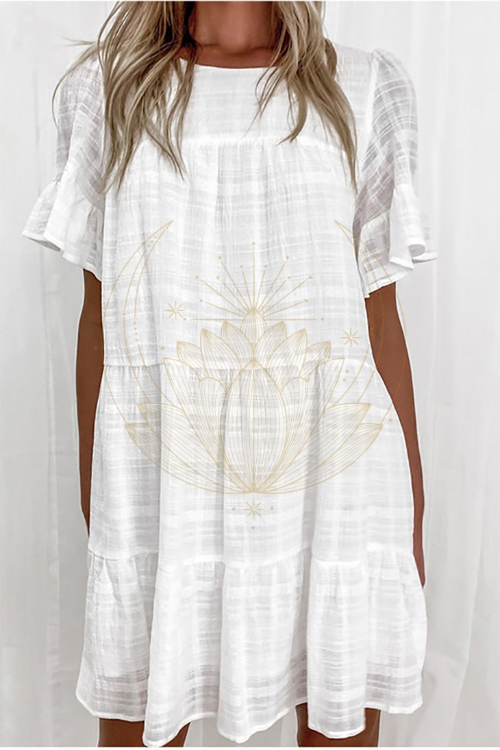 Robe Bohème Blanche Ample – Cassopée – Image 4