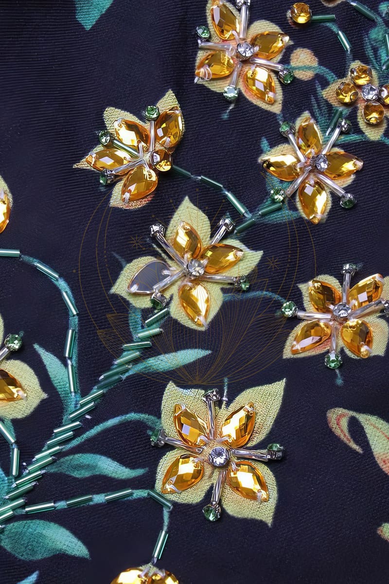 Robe Bohème Col Carré Fleurs Exotiques – Image 6