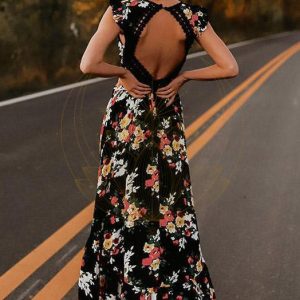 Robe Bohème Fleurie Dos Nu – Hermance