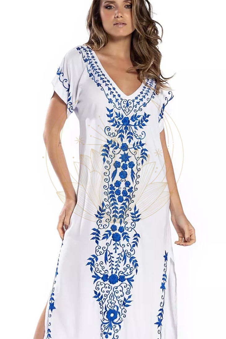 Robe Bohème Longue en Broderie – Solveig – Image 2