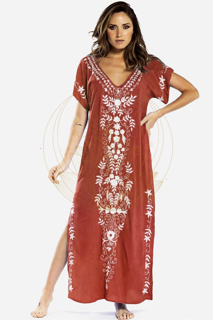 Robe Bohème Longue en Broderie – Solveig – Image 3