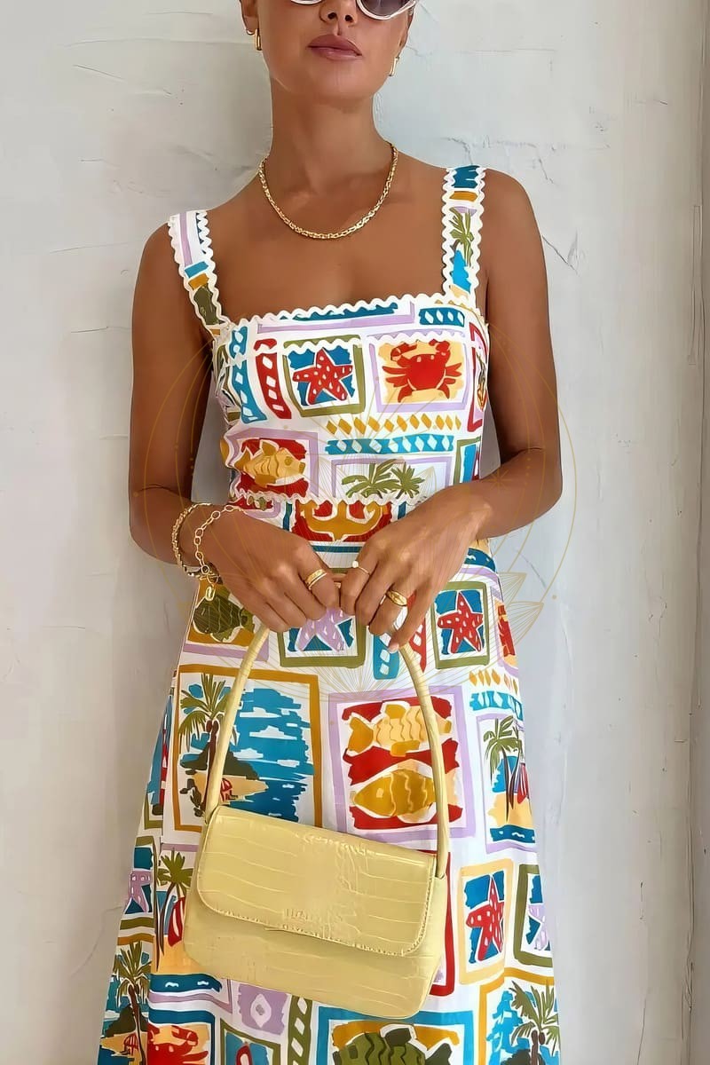 Robe Bohème Motifs Bord de Mer – Image 6