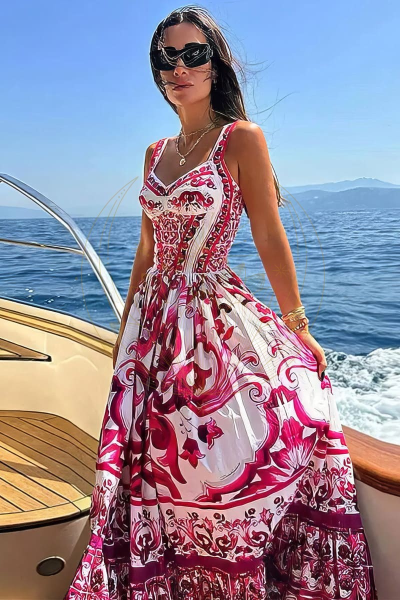 Robe Bohème Rose et Blanche