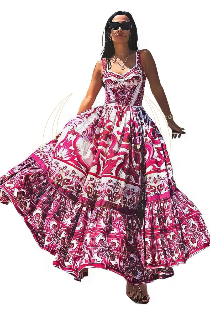 Robe Bohème Rose et Blanche – Image 7