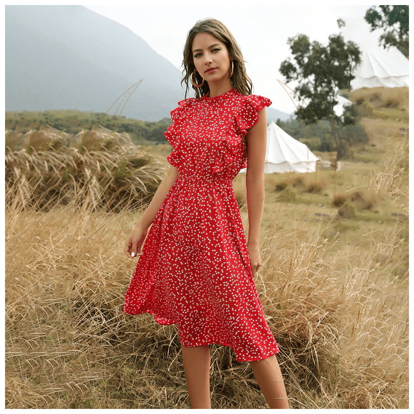 Robe Longue Bohème Chic Rouge – Image 8