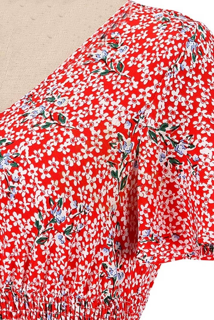 Robe Longue Bohème Chic Rouge – Image 5