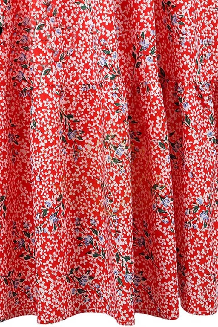 Robe Longue Bohème Chic Rouge – Image 7