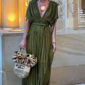 Robe Longue Bohème Chic Verte – Toscane