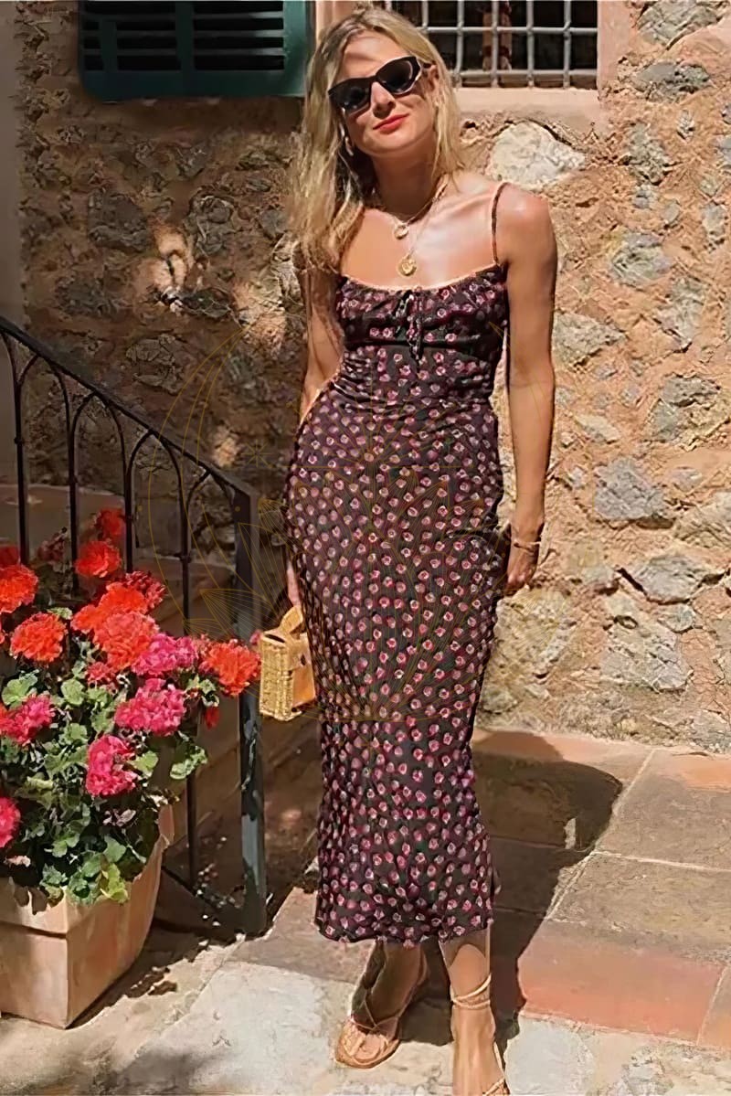 Robe Longue Bohème à Fines Bretelles – Maddie – Image 2