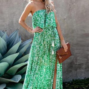 Robe Longue Bohème Sans Bretelles – Sixtine